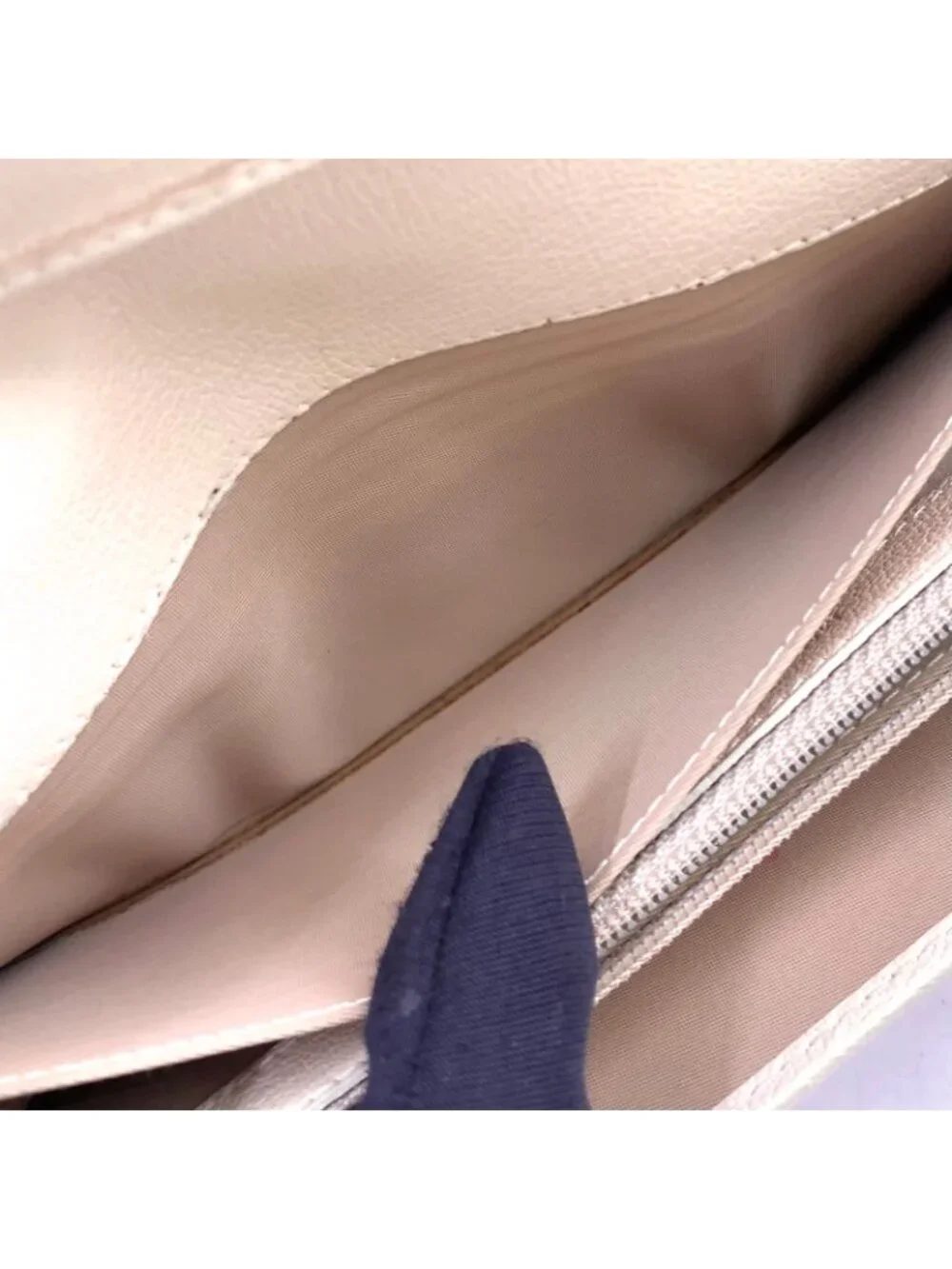 Dior Trotter Flower Embroidered Leather Light Beige Wallet Silver